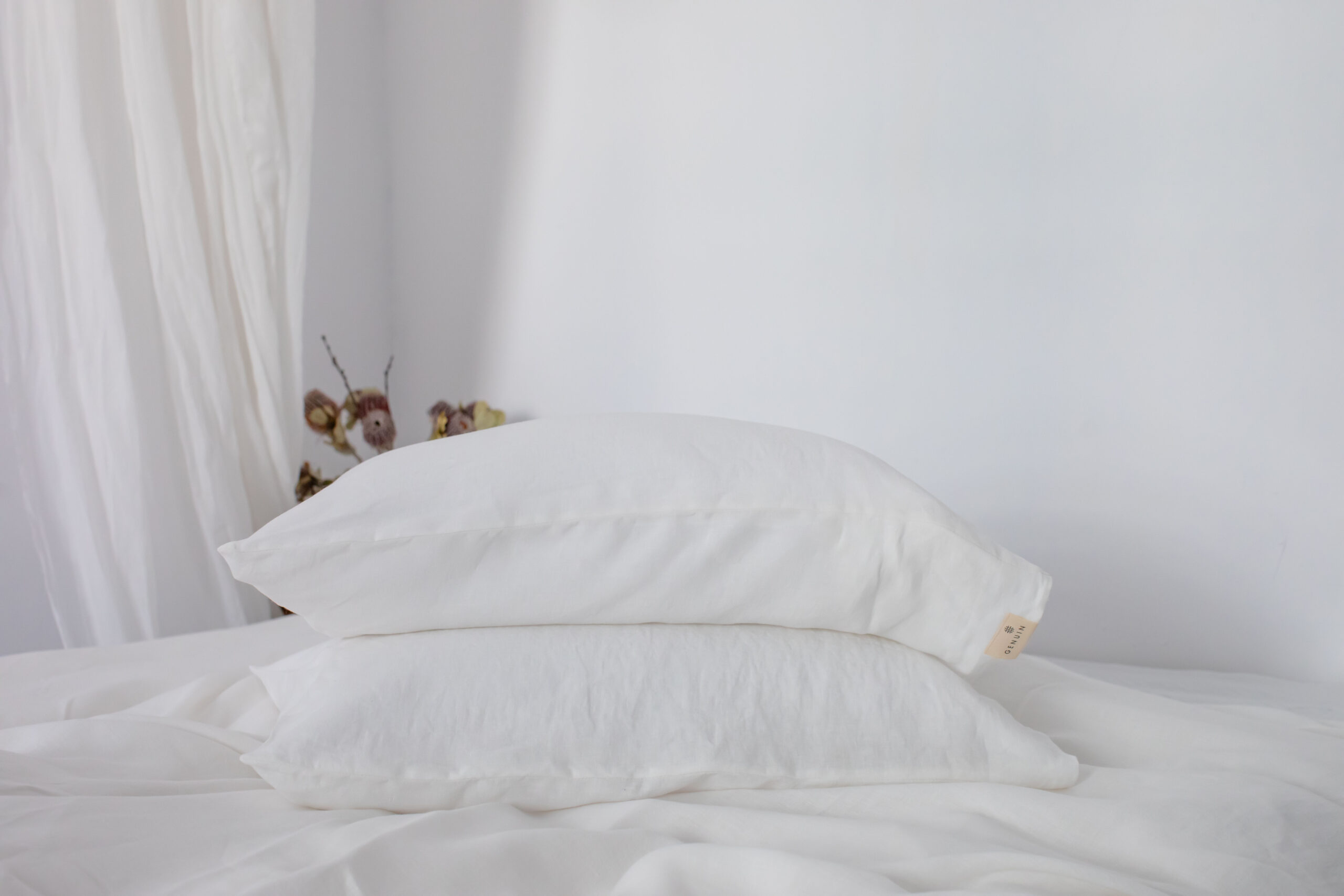 Set Sanfter weißer Kopfkissenbezug 50x70 und Kopfkissenbezug 200x220