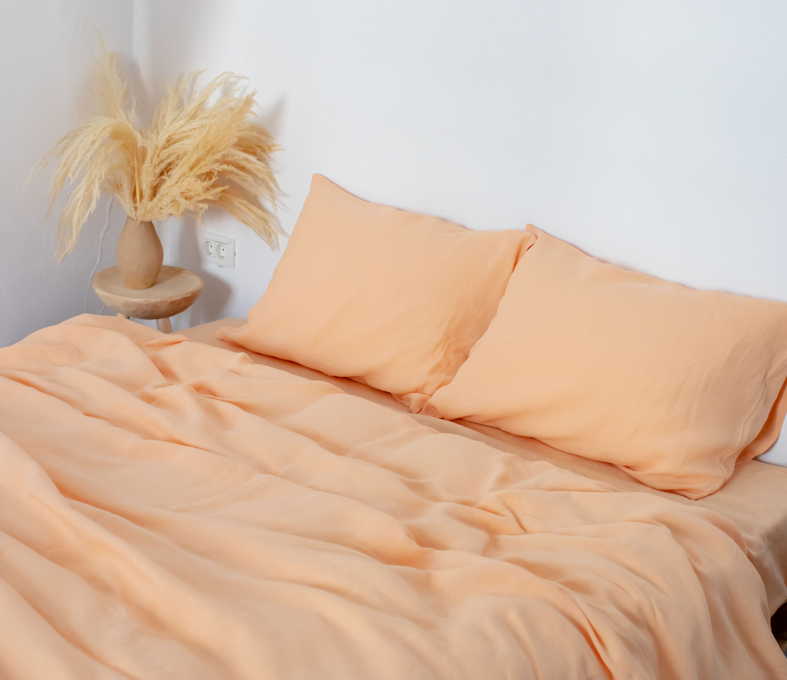 Set Pfirsichbiss Kopfkissenbezug 50x70 und Kopfkissenbezug 220x220