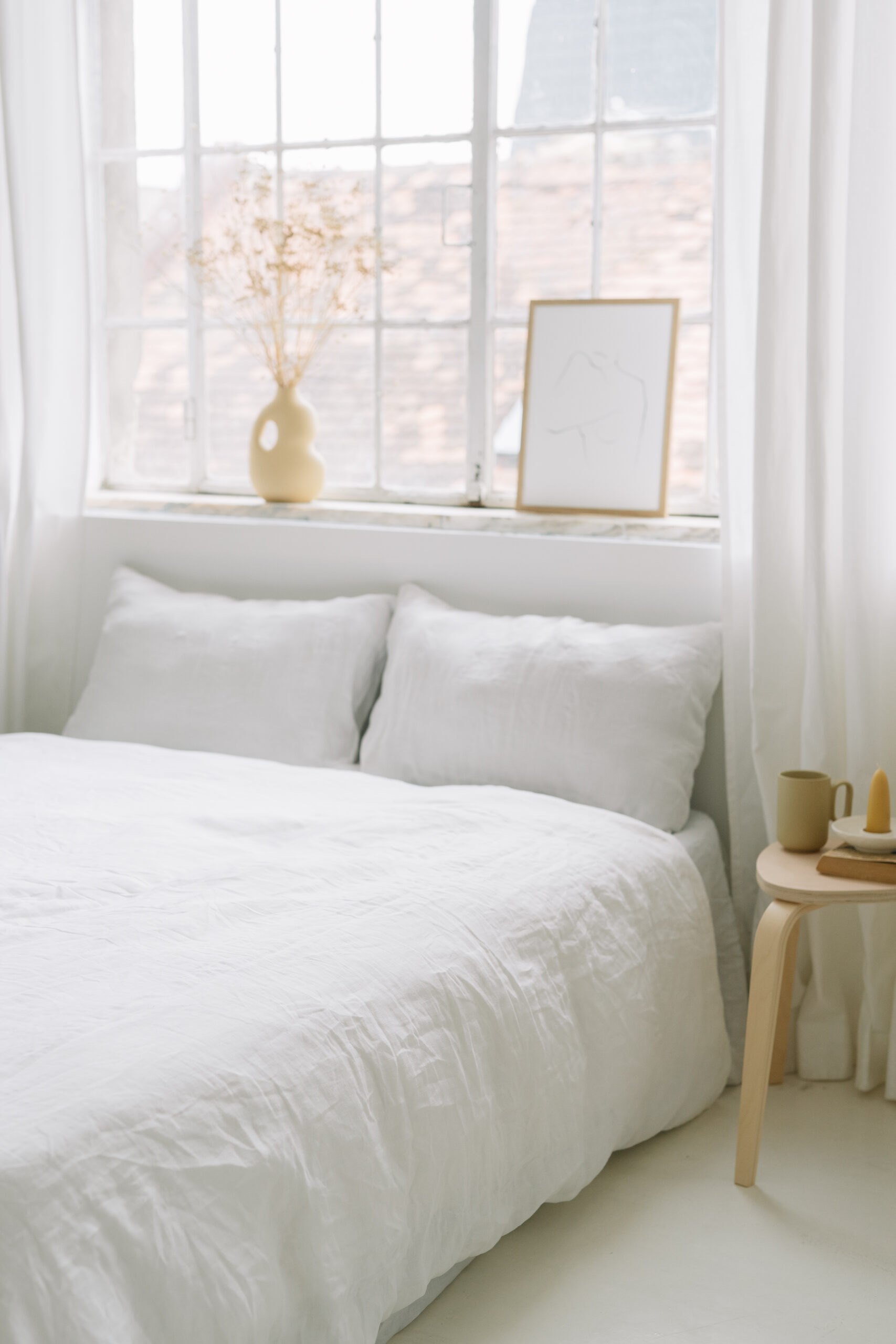 Set Sanfter weißer Kopfkissenbezug 50x70 und Kopfkissenbezug 220x220