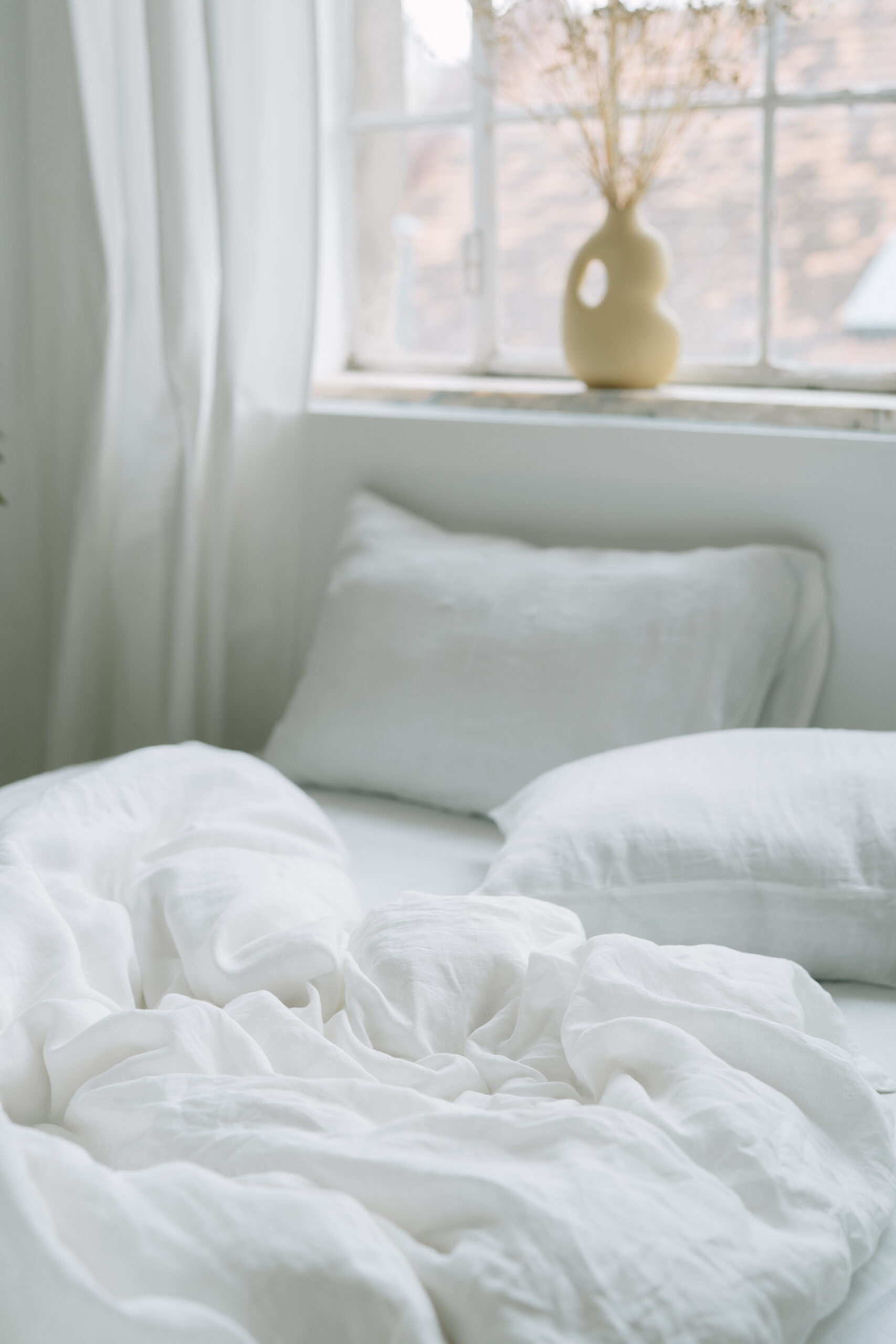 Set Sanfte weiße Kopfkissenbezüge 80x80 und Kissenbezug 220x240