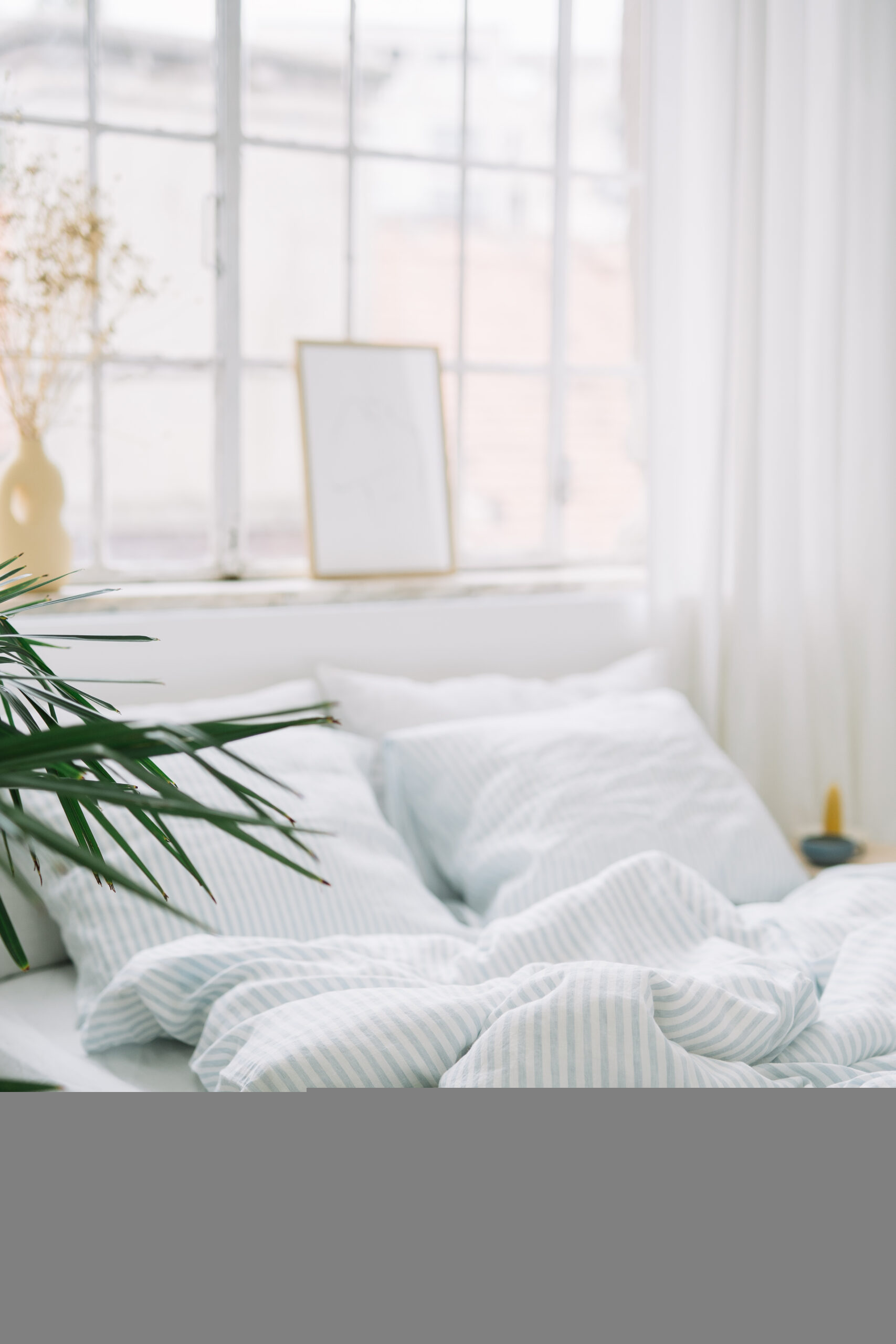 Set Dusty Blue Large Stripes Kopfkissenbezug 50x60 und Laken 80x200