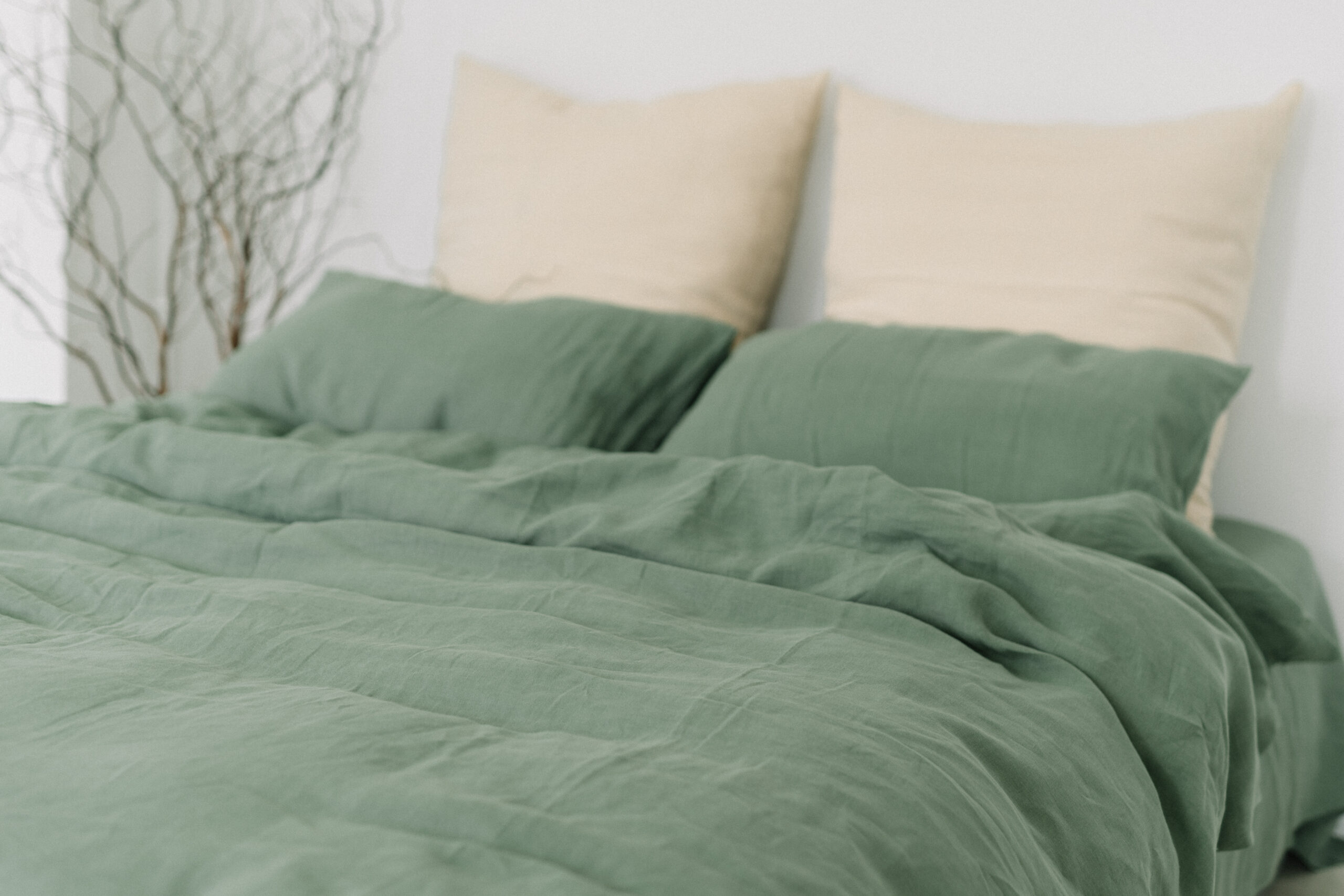 Mintgrüner Kopfkissenbezug 50x70 und Kopfkissenbezug 200x220