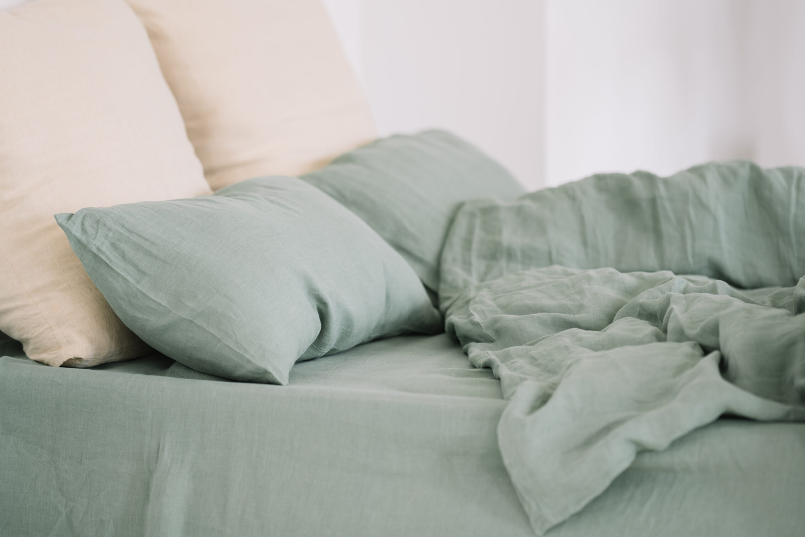 Set mintgrüne Kopfkissenbezüge 50x60 und Laken 90x200