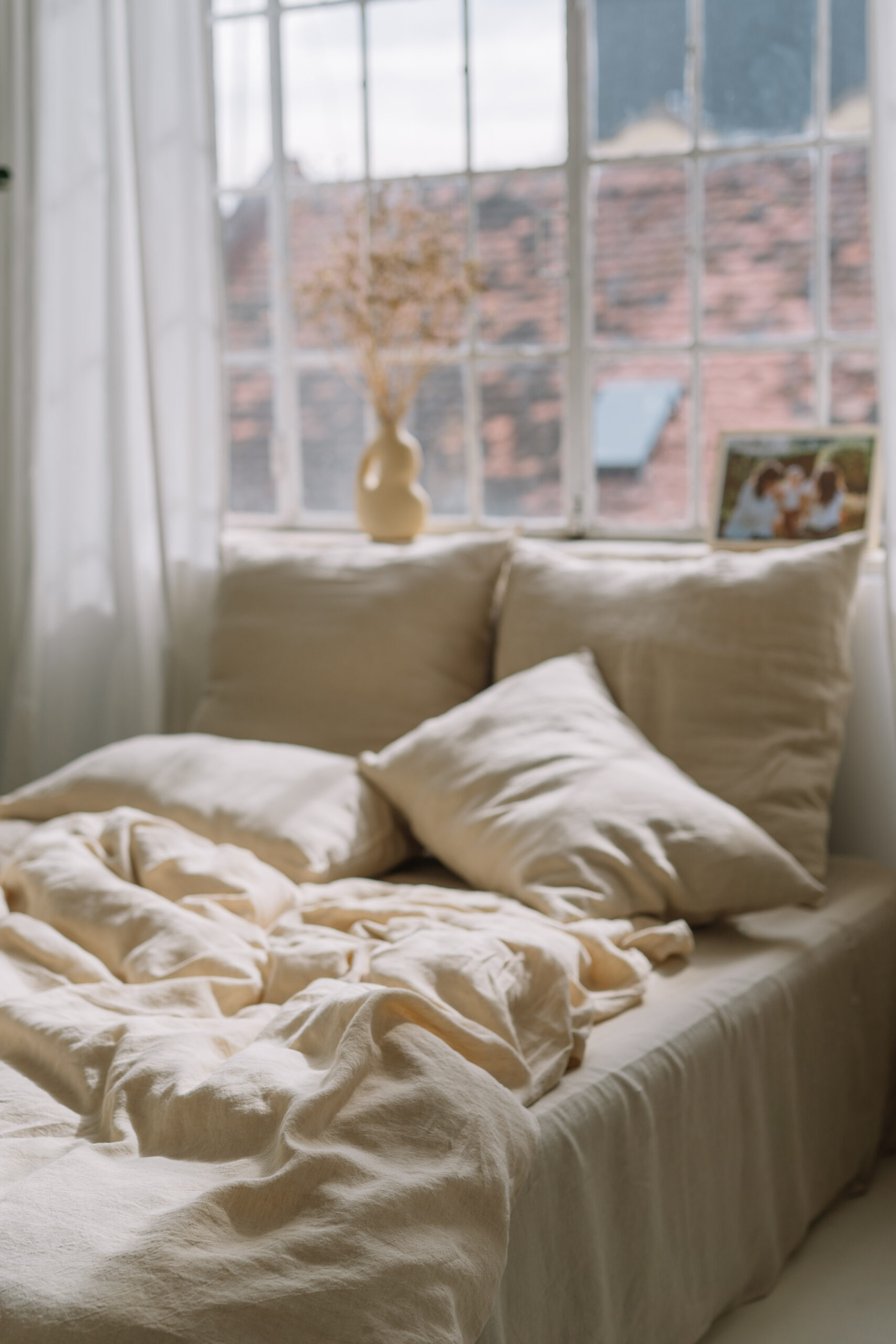 Set Vanillecreme Kissenbezüge 50x70 und Kissenbezug 200x220