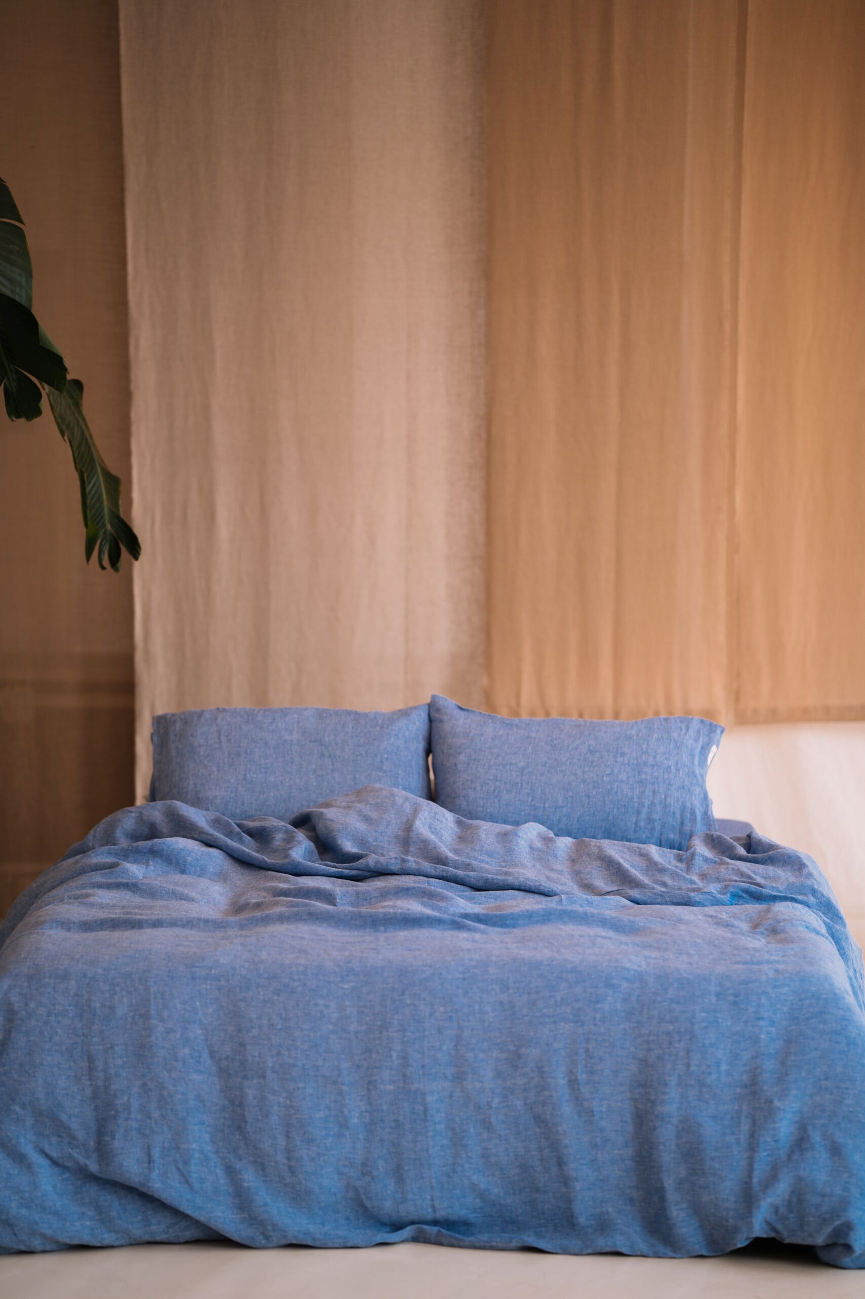 Set Ozeanblauer Kissenbezug 50x60cm und Kissenbezug 200x200cm