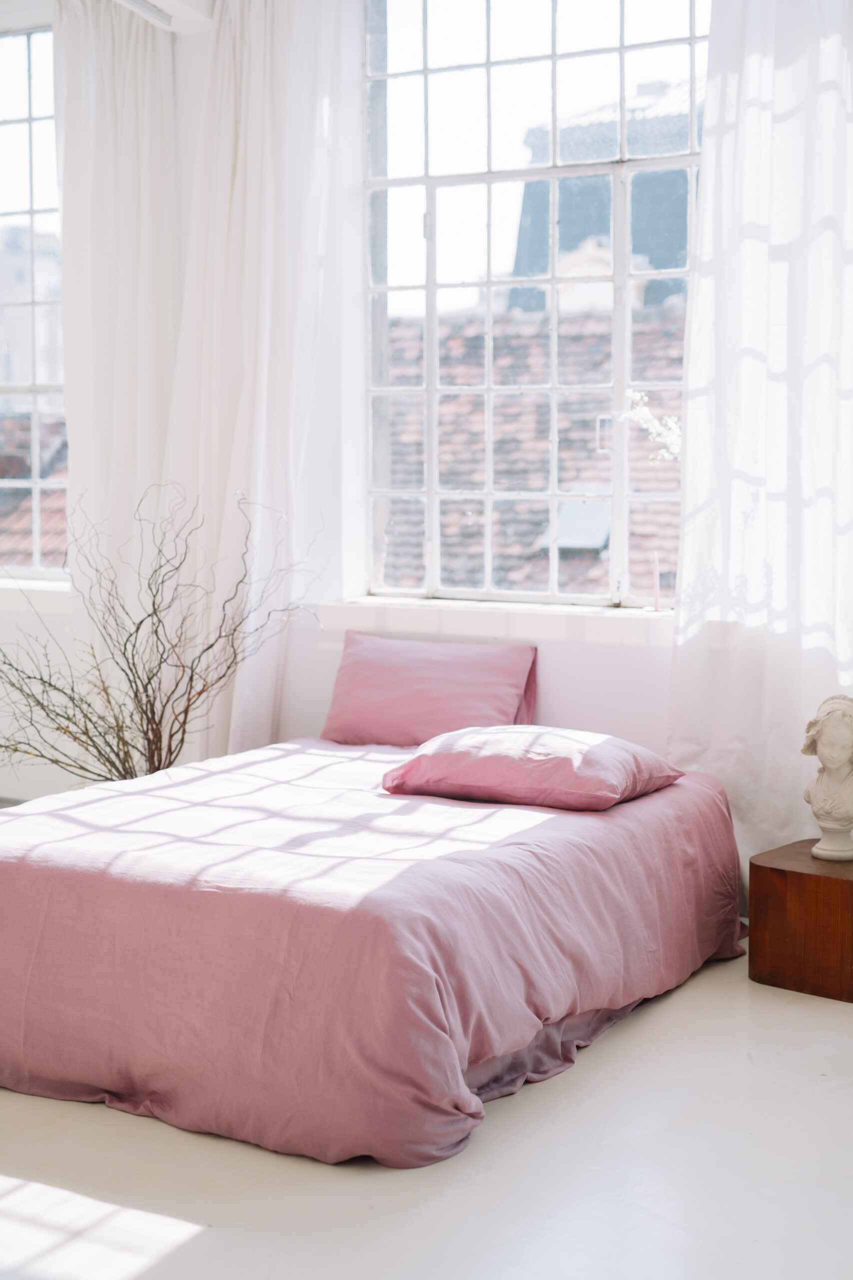 Set Lila Traum Kopfkissenbezug 50x60cm und Kissenbezug 200x200cm