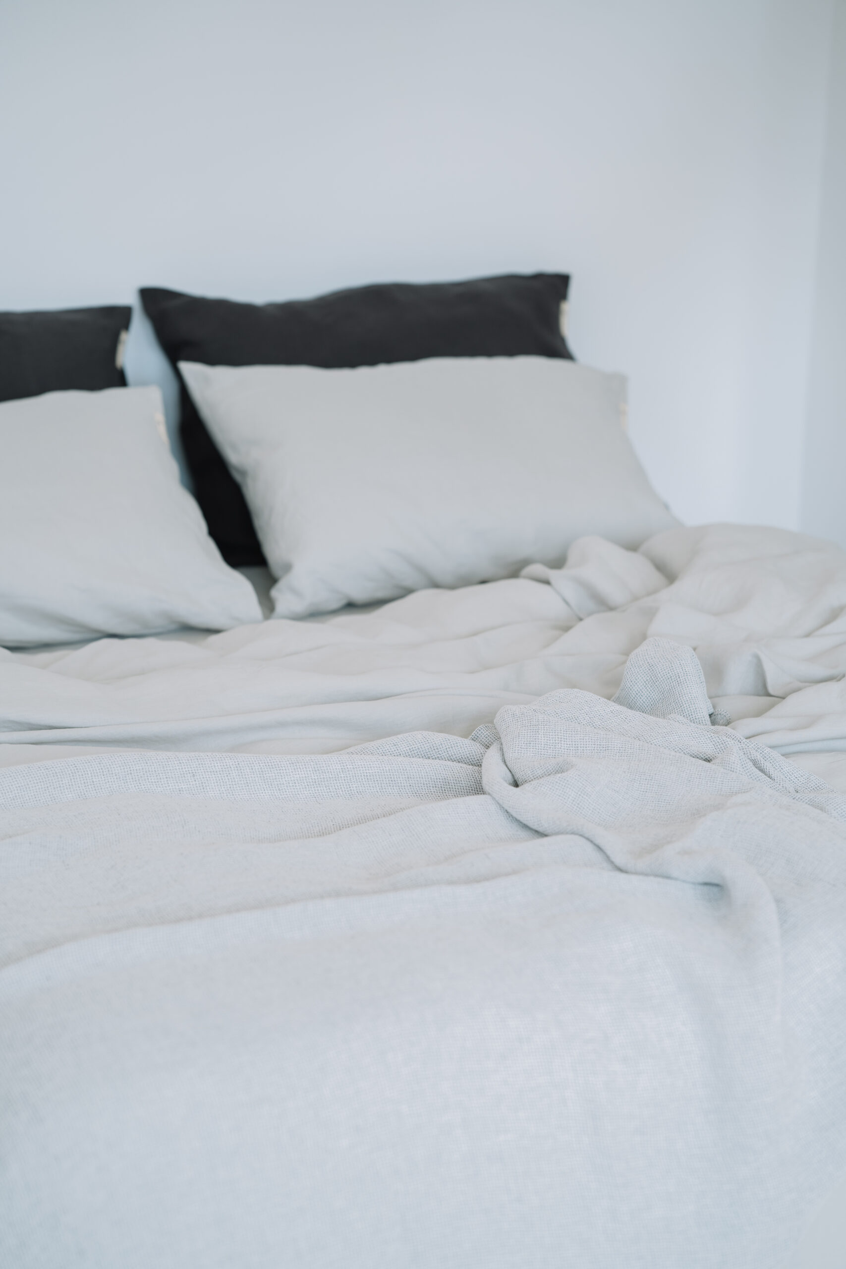 Dusty Grey Set 60x60cm Kissenbezüge und 200x220cm Kissenbezug Set