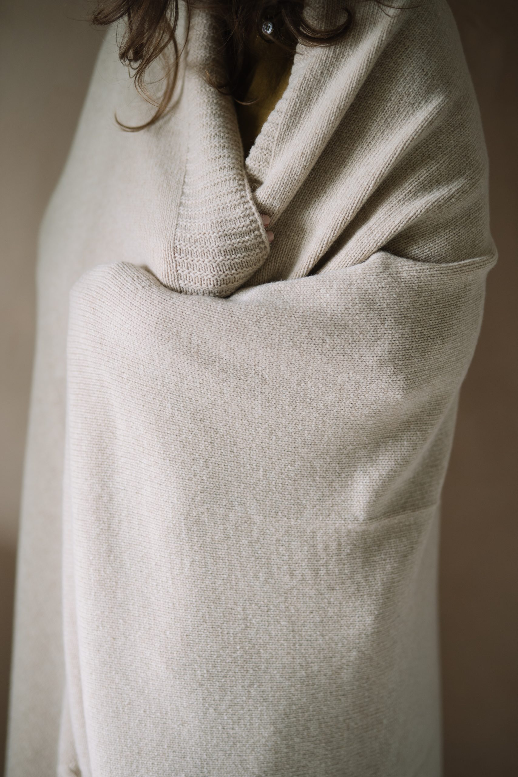 Decke Scandinavia Merino Merino Vanille Creme 130x170cm