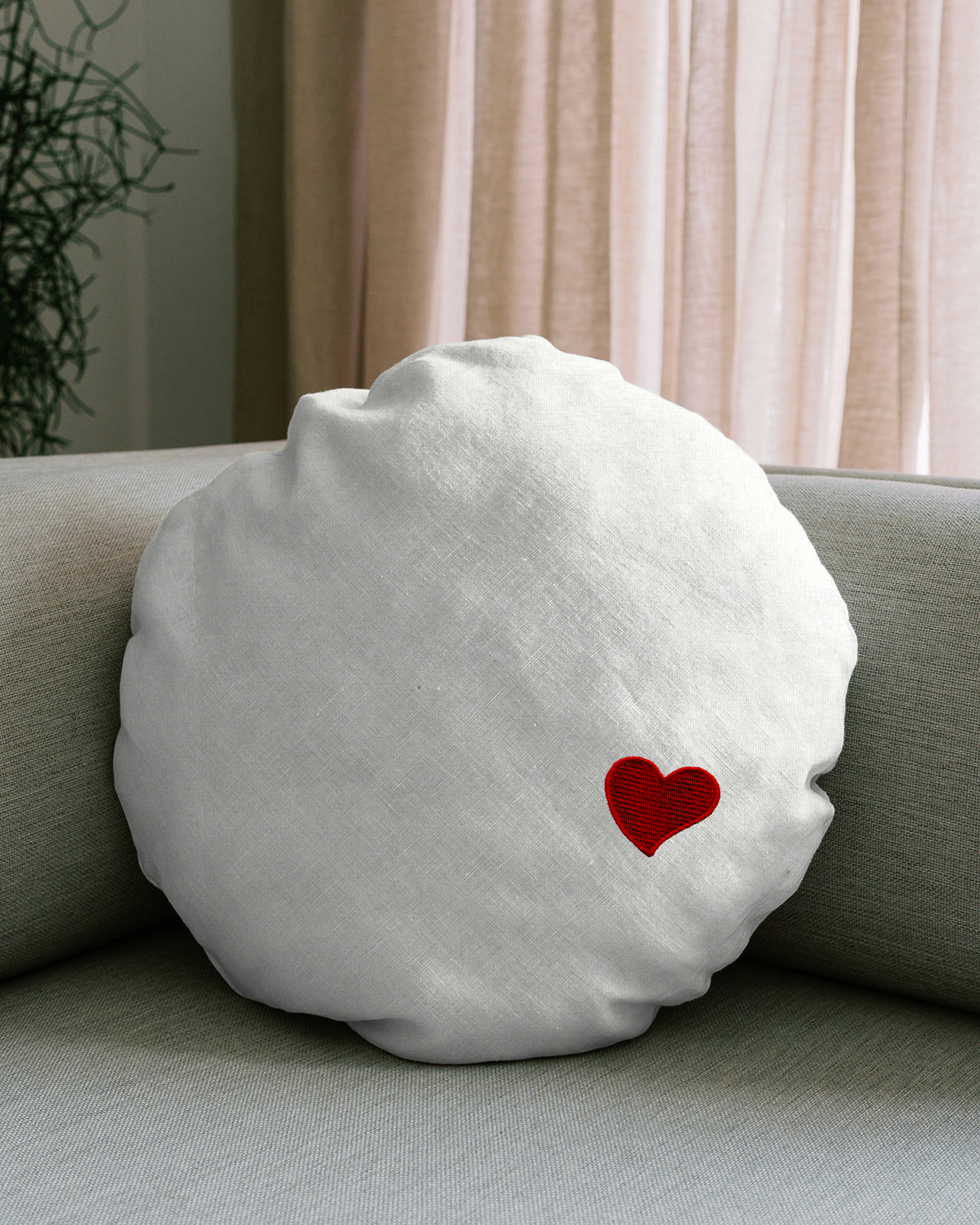 Kissen in LUNA einfach Durchmesser 50 Stickerei