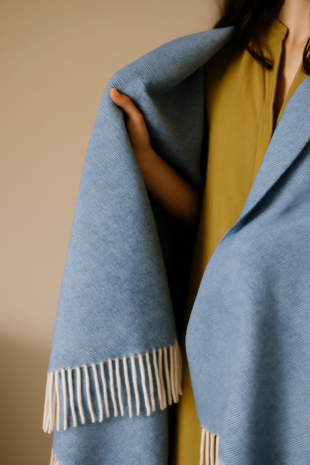 Elements Decke 100% Australische Wolle 140x200 cm Wasser Blau