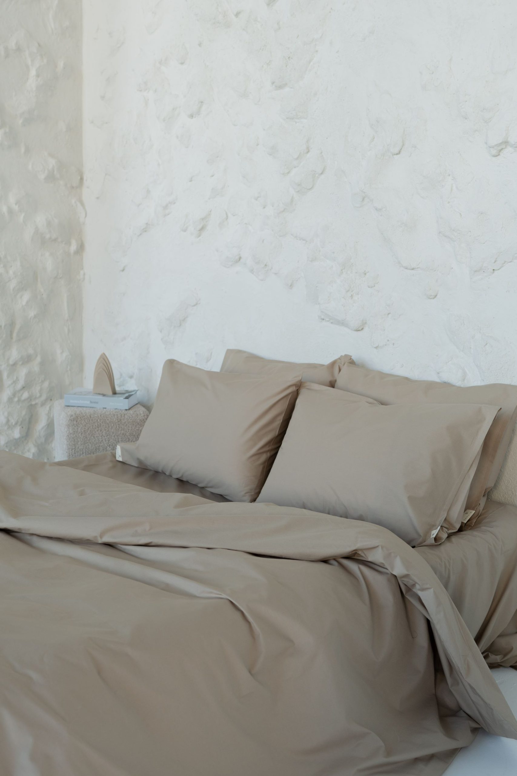 Earth Beige Kopfkissenbezüge aus Bio-Baumwolle